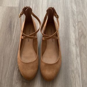 Tan Suede Flats
